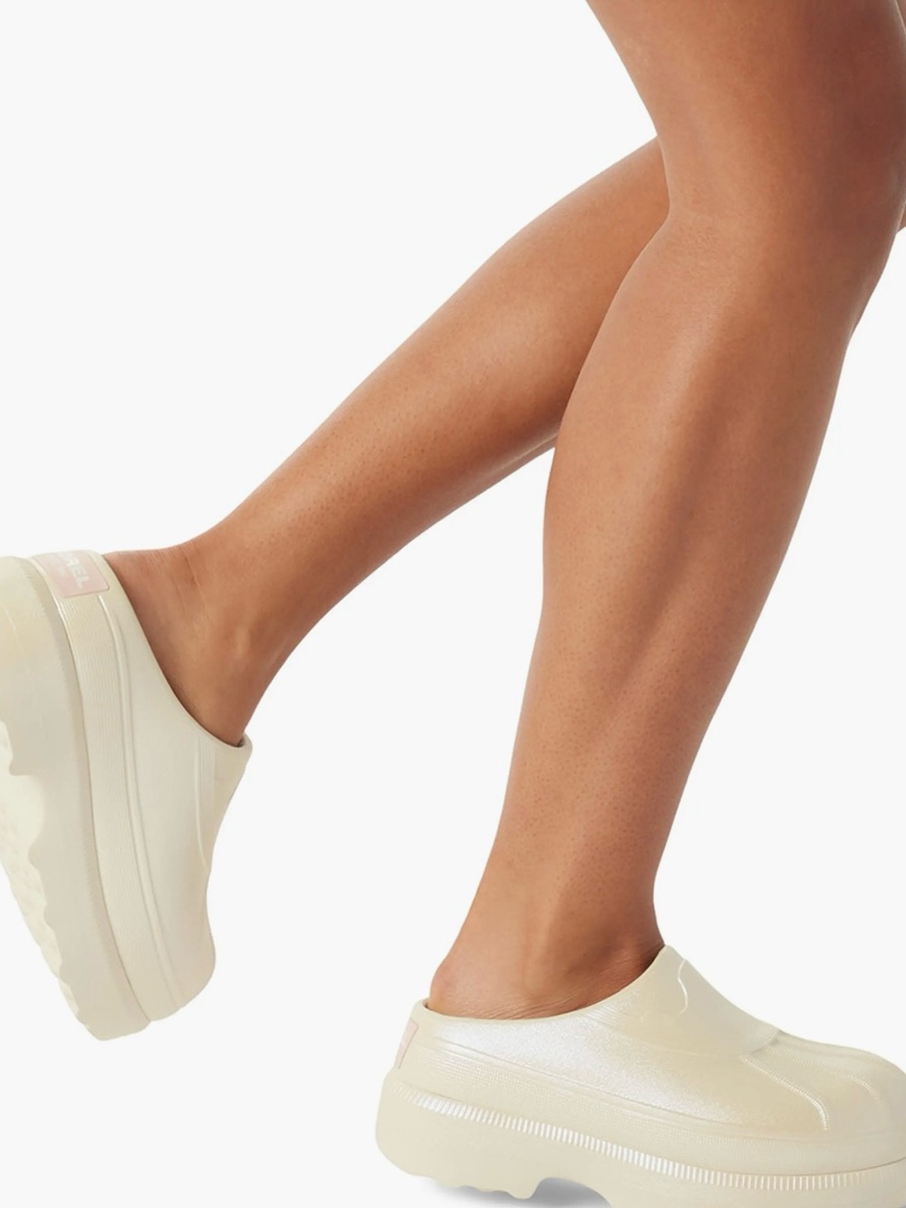 Sorel Iridescent Cream Platform Slip-On Clog